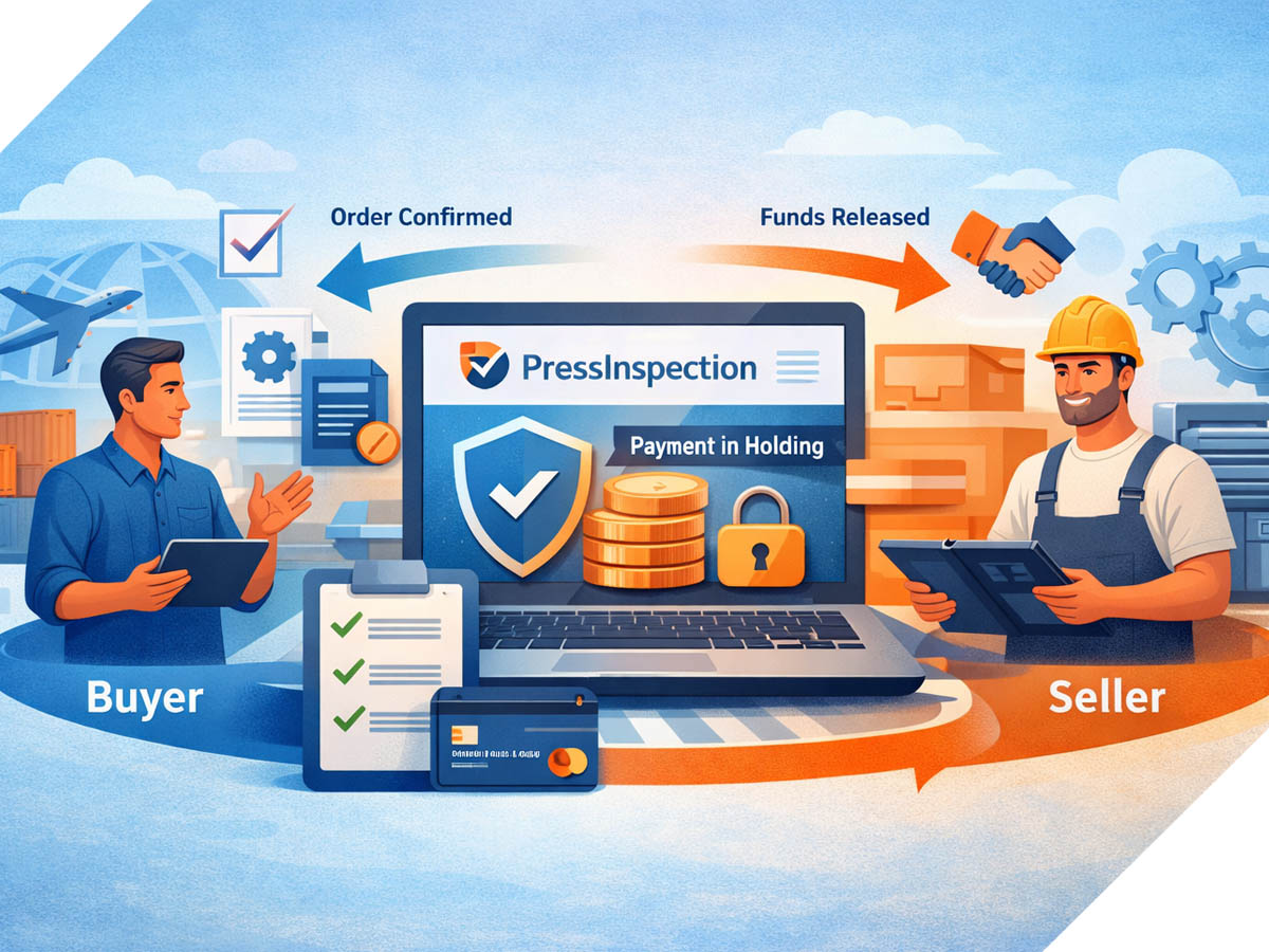 Depósito em garantia + Pagamento na PressInspection