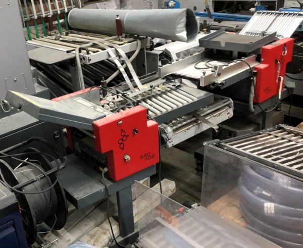 Eurofold 245-235 2x2 buckle plate folding machine with long motorized delivery